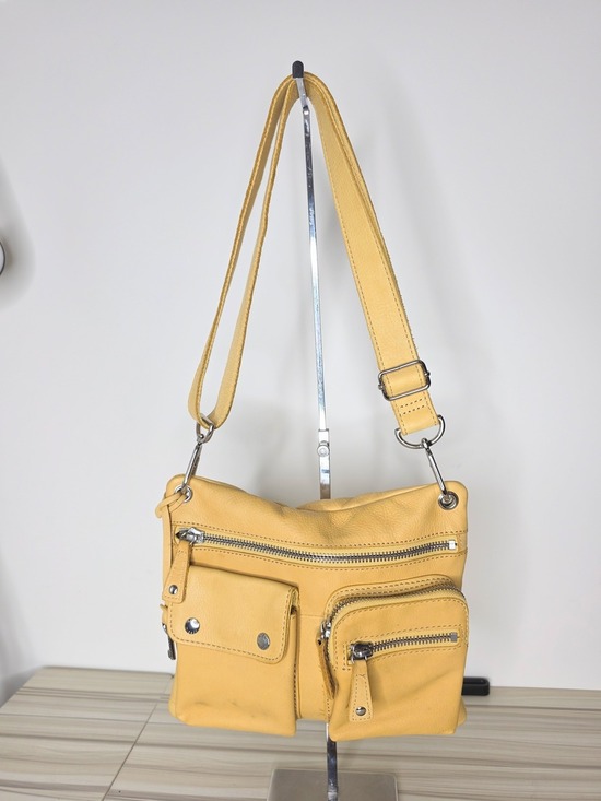Fossil Handbags - Fossil Yellow Leather Multi-Pocket Adjustable Crossbody Bag